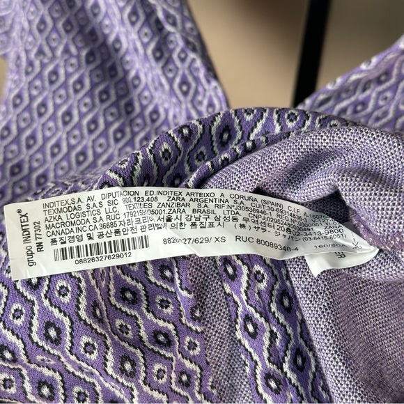 Zara Purple, Grey Printed Open Back Jumpsuit Size XS NWOT - Picture 14 of 14